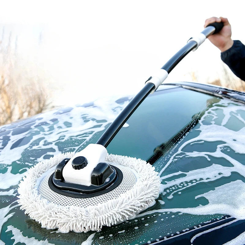 Brush for washing cars and others; telescopic Soft chenille hair broom.