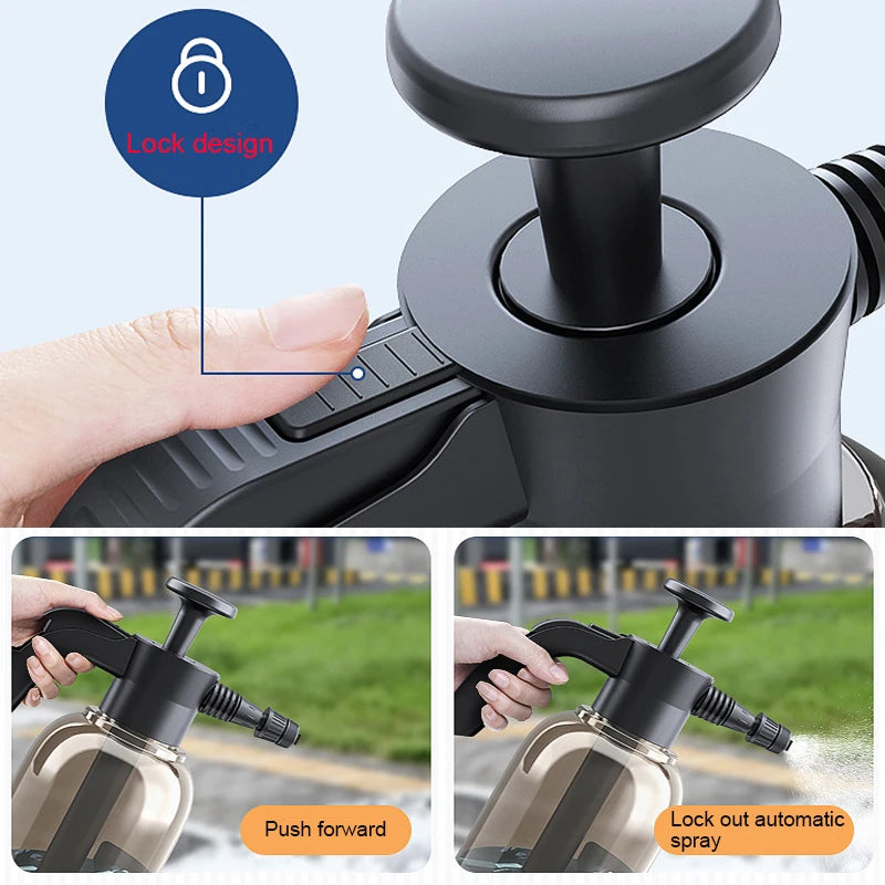 Foam sprayer for washing cars, motorcycles, etc.