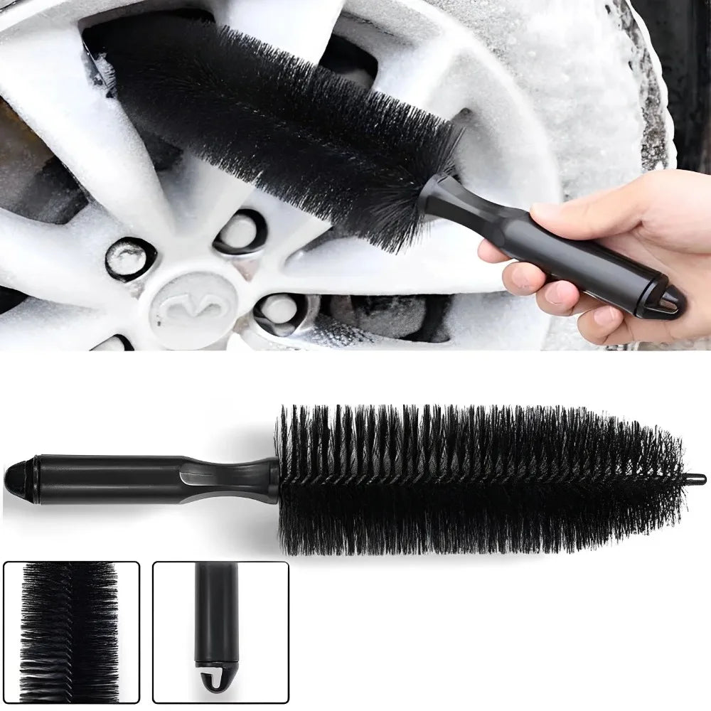 Car wheel cleaning brush