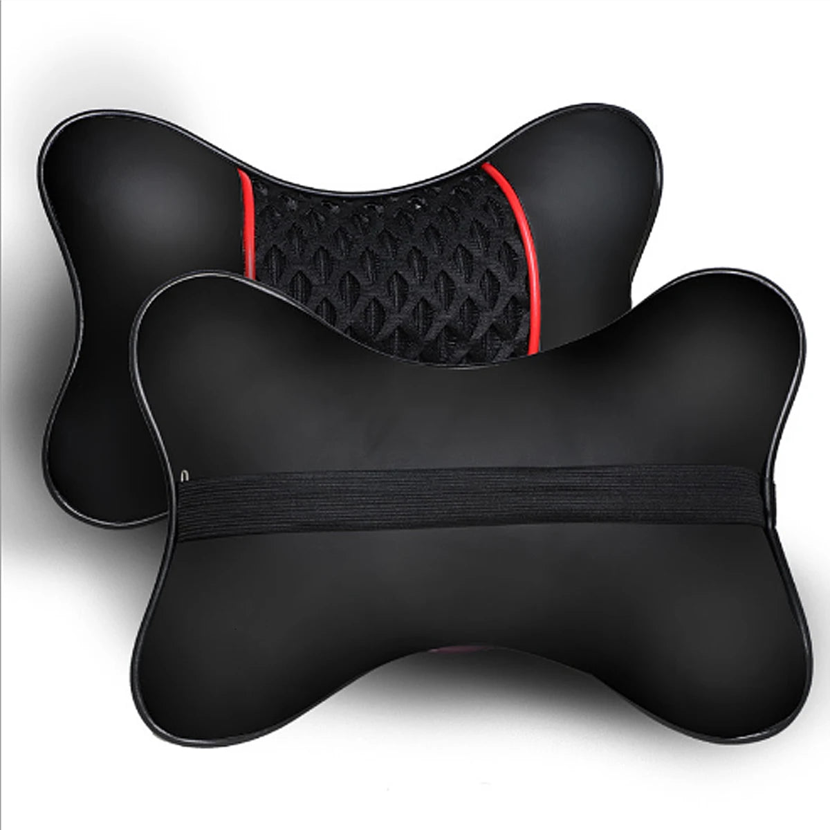 2pcs Faux Leather Car Headrest Pillows