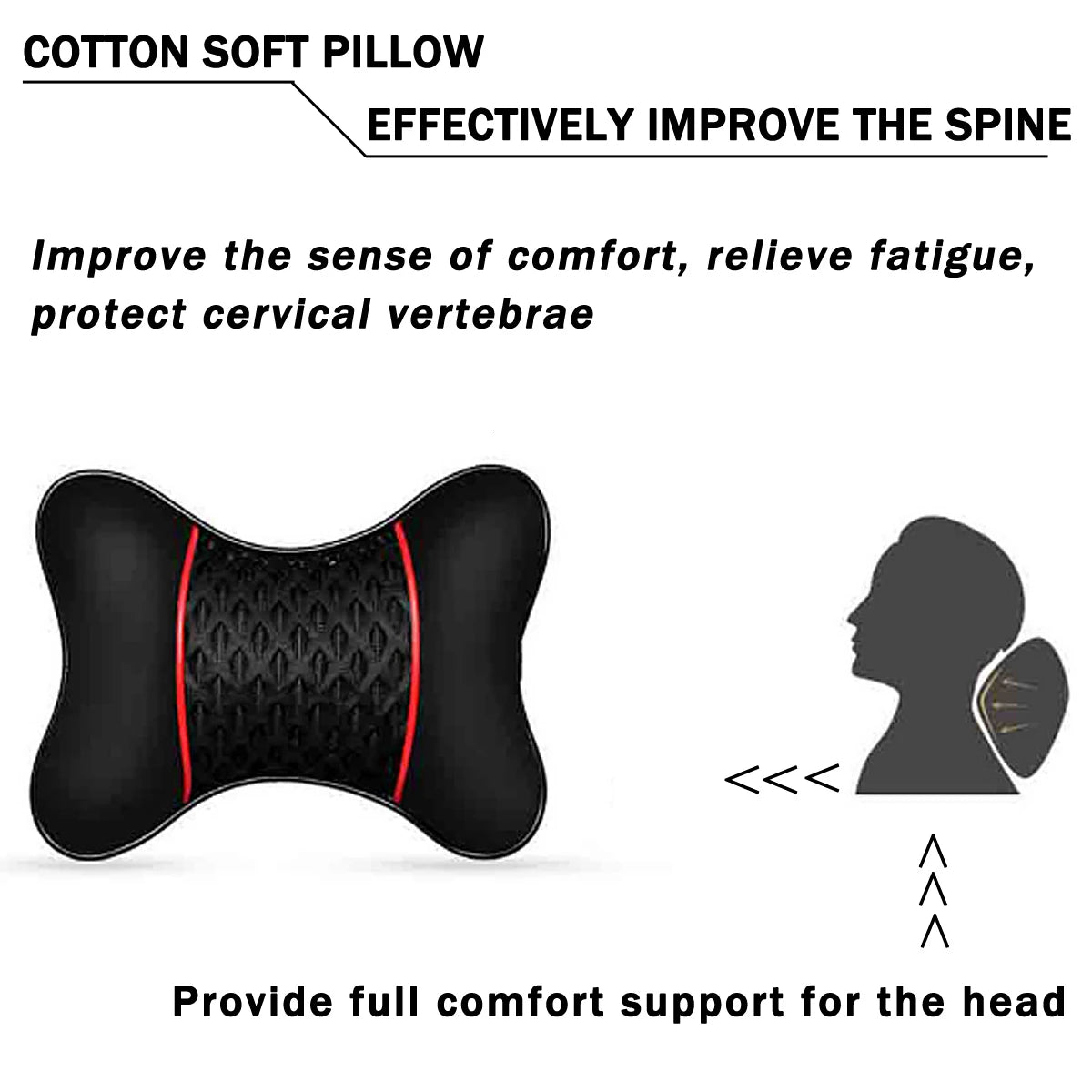 2pcs Faux Leather Car Headrest Pillows